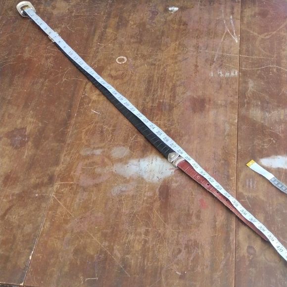 Brighton Pivoting Reversible Belt Crocodile Embossed Black Brown USA - Picture 5 of 12